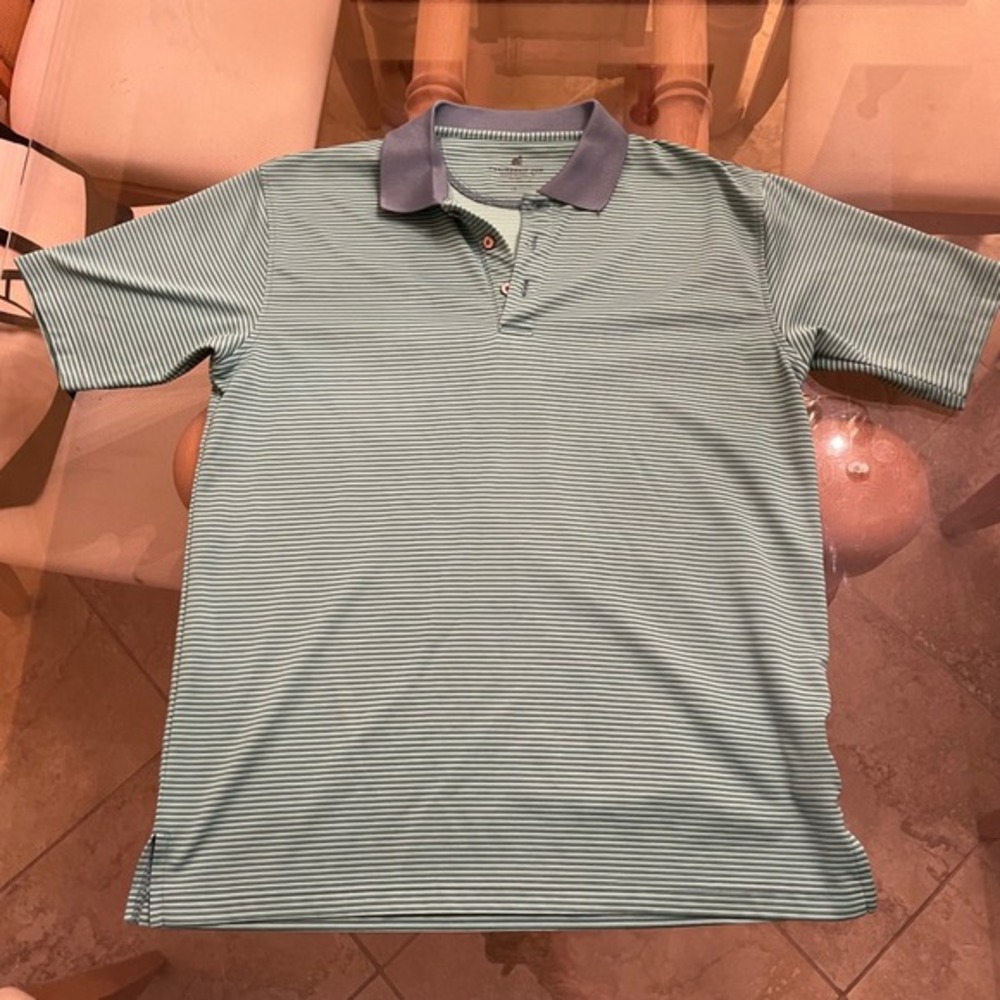 Caribbean Joe Mens Polo Shirt Striped Golf Casual‎ Short Sleeve Medium
